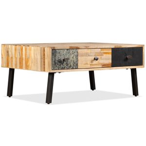 vidaXL Klubska mizica iz trdne predelane tikovine 90x65x40 cm
