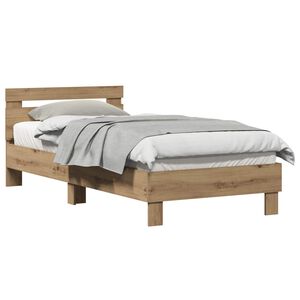 vidaXL Konstrukcija postelje Umetni hrast 203 x 95 x 70 cm