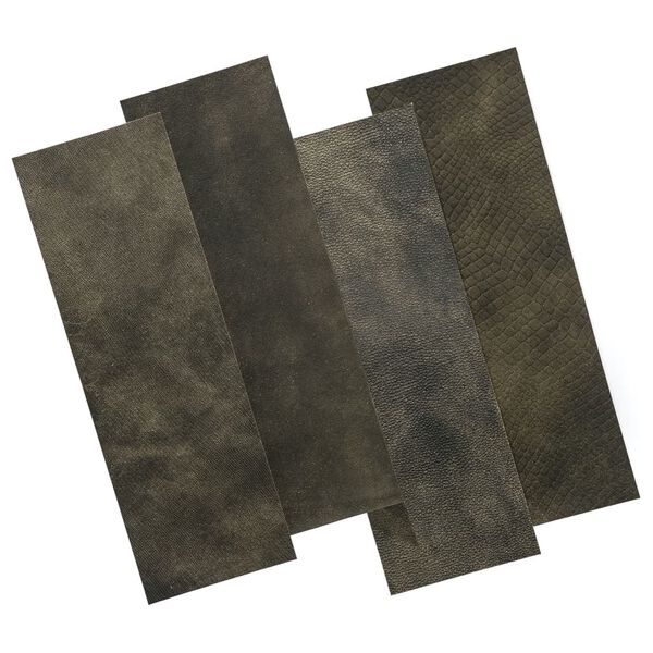 WallArt Usnjene plo&scaron;čice Hennessy dvobarvno črne 16 kosov