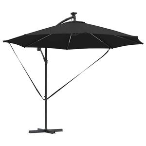 vidaXL Senčnik 294 x 294 x 248 cm Poliester in aluminij Črna