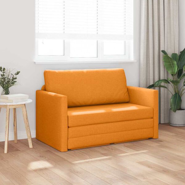 vidaXL Sofa postelja 110cm Temno rumena blago
