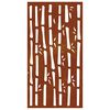 vidaXL Vrtna stenska dekoracija 105x55 cm corten jeklo bambus