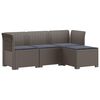 vidaXL 4-sedežna vrtna sofa z blazinami, rattan videz PP Svetlo siva