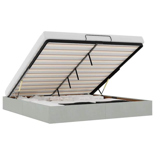 vidaXL Otomanski posteljni okvir brez vzmetnice Svetlo siva 180x200 cm