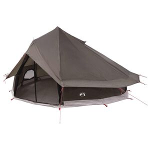 vidaXL Tipi &scaron;otor 18-osebni Rjava siva Poliester in jeklo