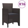 vidaXL Vrtna jedilna garnitura s blazinami z blazino 17 pcs Rjava PP