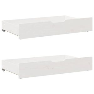 vidaXL Predal za posteljo 2 kosa bel 95x55x17 cm trdna borovina