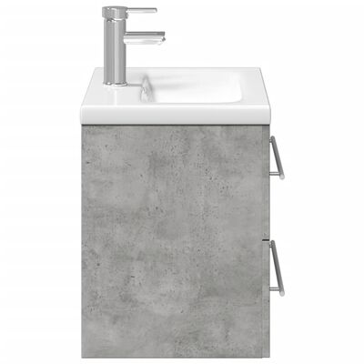 vidaXL Kopalniška omarica z umivalnikom betonsko siva