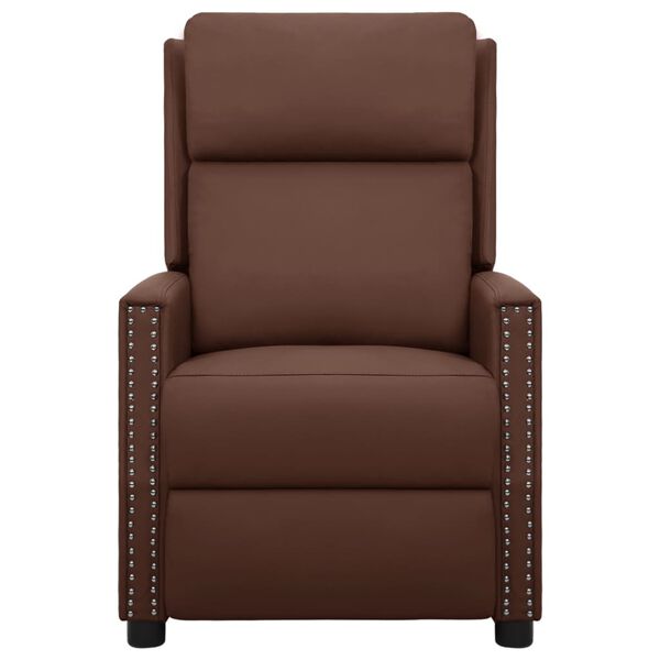 vidaXL Masažni stol s funkcijo vstajanja rjavo umetno usnje