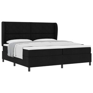 vidaXL Postelja z vzmetnico z vzmetnico Črna 200 x 200 cm blago