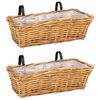 vidaXL Obesna ko&scaron;ara za sadike 2 pcs Rjava 48 x 22 x 15 cm