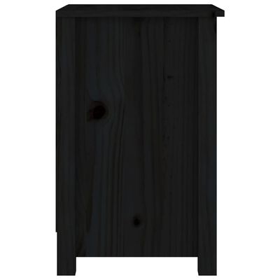 vidaXL Nočna omarica črna 40x35x55 cm trdna borovina