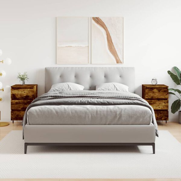 vidaXL Nočna omarica 2 kosa dimljeni hrast 40x35x69 cm inženirski les