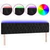 vidaXL LED posteljno vzglavje črno 180x7x78/88 cm žamet