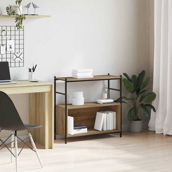 vidaXL Knjižna polica artisan hrast 80 x 30 x 78.5 cm Konstruiran les