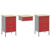 vidaXL Set delovnih omar s predalom s shranjevanjem 8 pcs Rdeča