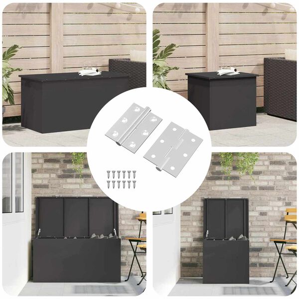 vidaXL Tečaj 2 pcs srebrna 50 x 38 x 1,3 mm Jeklo