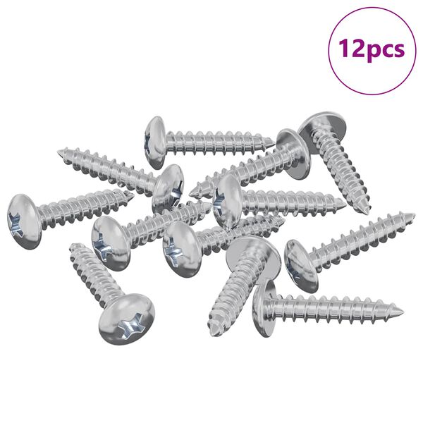 vidaXL Leseni vijaki 12 pcs srebrna M3,5 x 20 mm Jeklo