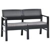 vidaXL Vrtna klop za 2 osebi z blazinami 120 cm plastika antracitna