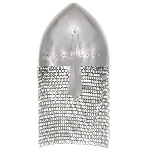 vidaXL Viteška čelada starinska kopija LARP srebrno jeklo