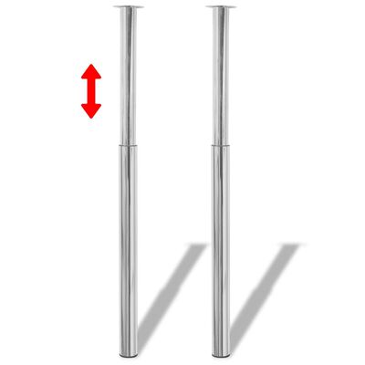 vidaXL Teleskopske noge za mizo 4 kosi kromirane 710-1100 mm