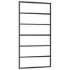 vidaXL Drsna vrata ESG steklo in aluminij 102x205 cm črna