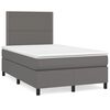vidaXL Box spring postelja z vzmetnico siv 120x200 cm umetno usnje