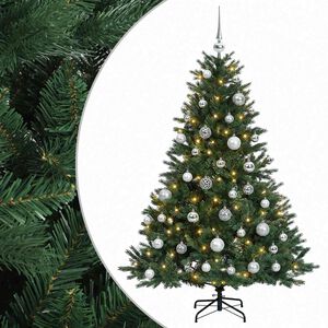 vidaXL Umetna božična jelka z bučko 150 cm 150 LED Toplo bela
