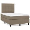 vidaXL Box spring postelja z vzmetnico taupe 120x200 cm blago