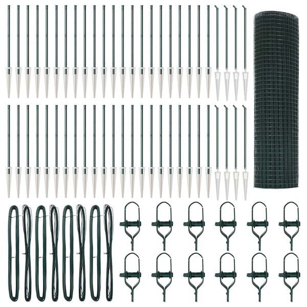 vidaXL Steber ograje. Zelena 100 x 0,6 m (19 x 19 mm mreža)