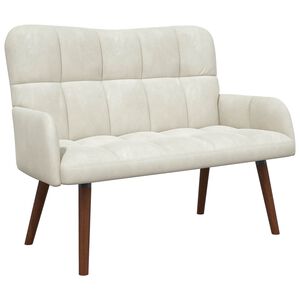 vidaXL Kavč za 2 osebi Krem 115 x 61 x 87 cm Žamet