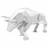 vidaXL Skulptura bika srebrna 74 x 23 x 30 cm Aluminij