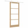 vidaXL Drsna vrata Naravna 93 x 211 cm Trden borov les in steklo
