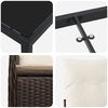 vidaXL Komplet za jedilnico v vrtu z blazino 7 pcs Rjava poli ratan