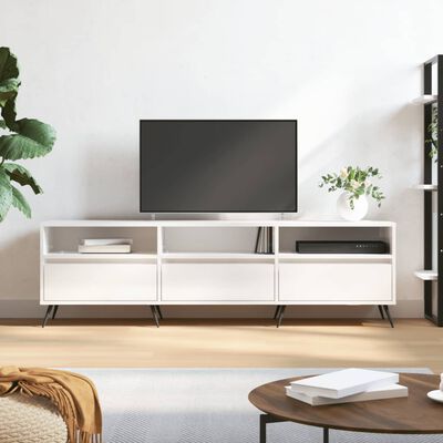 vidaXL TV omarica visok sijaj bela 150x30x44,5 cm inženirski les
