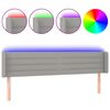 vidaXL LED posteljno vzglavje svetlo sivo 203x16x78/88 cm blago