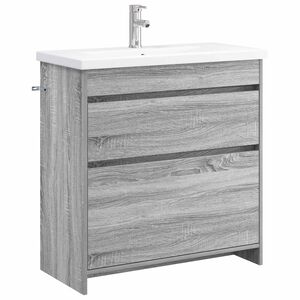 vidaXL Komplet pohi&scaron;tva za kopalnico Siva Sonoma 81 x 40 x 84,5 cm