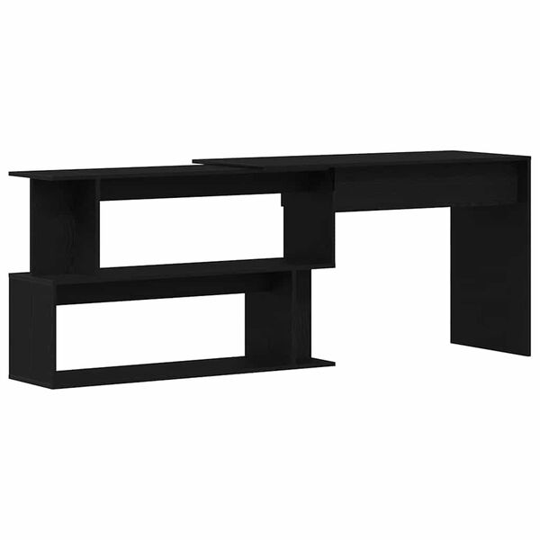 vidaXL Miza Črna Orehovina 200 x 50 x 76 cm Konstruiran les