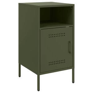 vidaXL Nočna omarica olivno zelena 36x39x68 cm jeklo