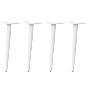 vidaXL Noge za klubsko mizico stožčaste oblike 4 kosi bele 30-31 cm jeklo
