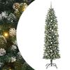 vidaXL Umetno vitko božično drevo med 300 LED Zelena in Bela 240 cm