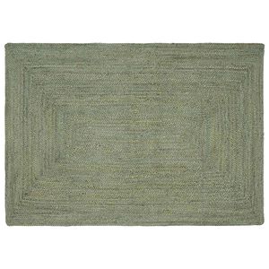 vidaXL Preproge za povr&scaron;ine Pravokotna Olivno zelena 120 x 170 cm Juta