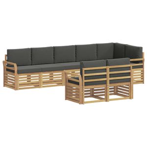 vidaXL Zunanja garnitura za sedenje 8 kos Bela in antracit Poliester