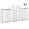 vidaXL Obokane gabion košare 7 kosov 200x30x80/100 cm cinkano železo