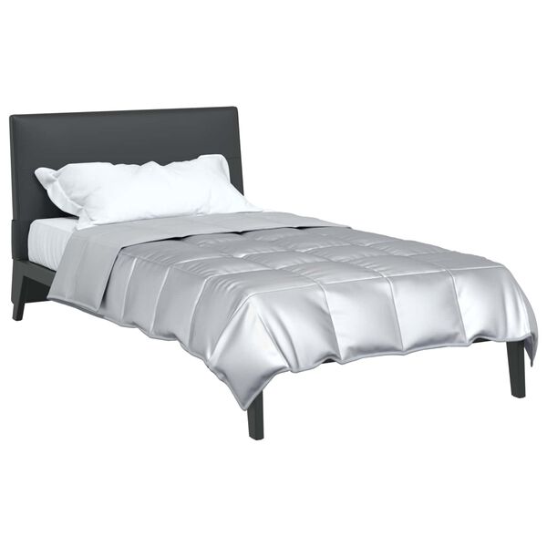 vidaXL Poletna odeja srebrna 140 x 220 cm Satin in mikrovlakna