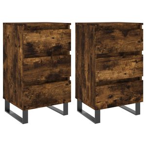 vidaXL Nočna omarica 2 kosa dimljeni hrast 40x35x69 cm inženirski les