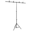 vidaXL Stojalo za ozadje v obliki črke T črno 151x60x(70-200) cm