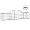 vidaXL Obokane gabion ko&scaron;are 14 kosov 200x30x40/60 cm pocinkano železo