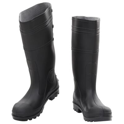 vidaXL Dežni škornji črni velikost 40 PVC