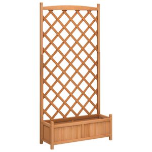 vidaXL Cvetlični lonec z re&scaron;etko rjav 90x35x180 cm masiven les jelka